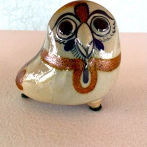 Tonala Owl figurine-signed